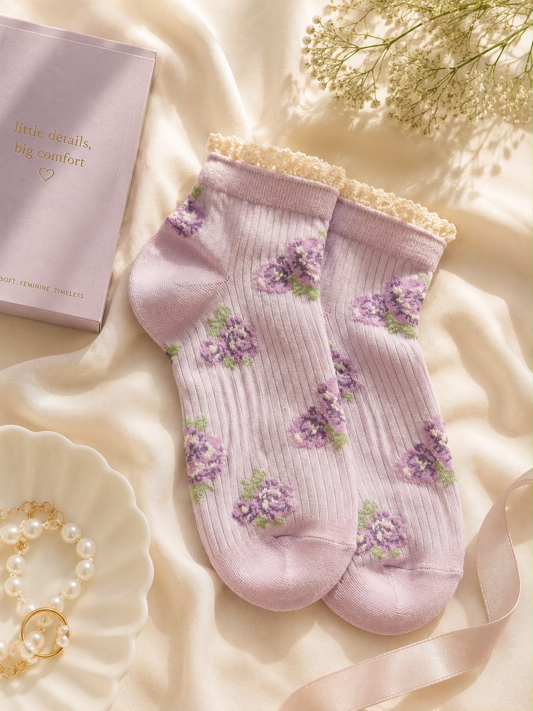 Rose Bloom Socks - Set Of 6