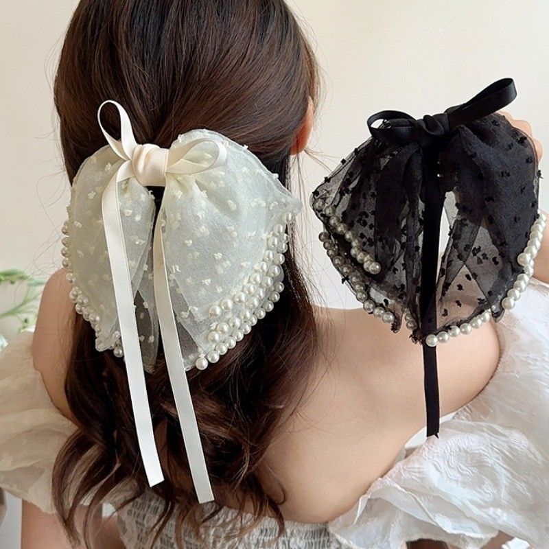 Luxe Pearl Serenity Bowknot Claw