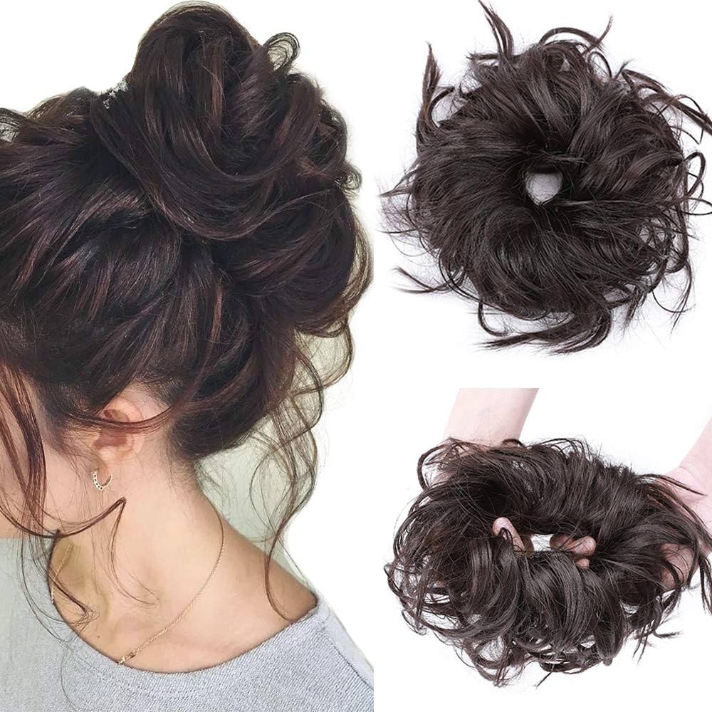 Messy hair bun scrunchie