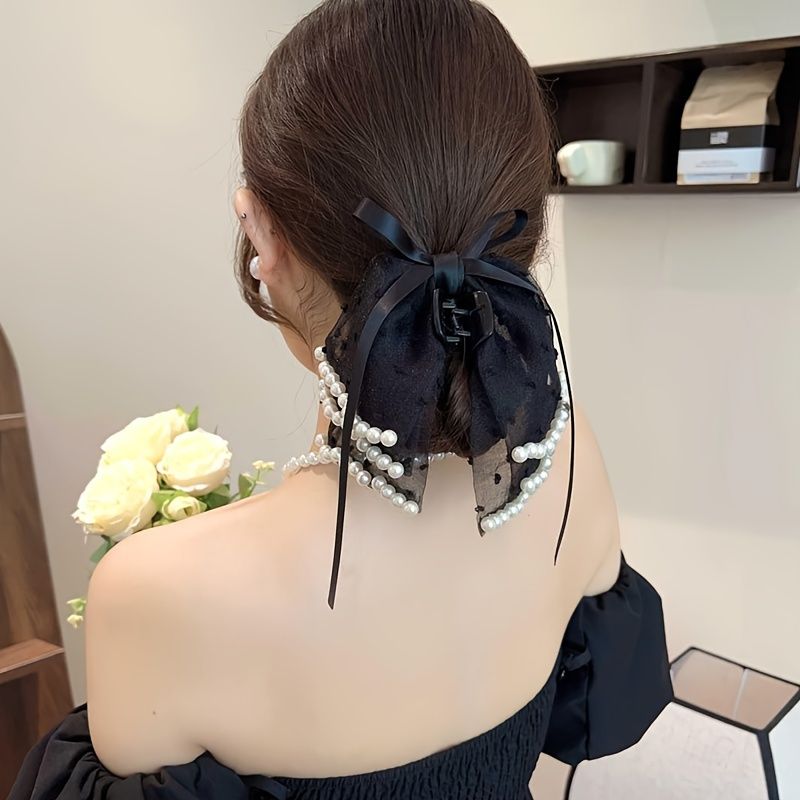 Luxe Pearl Serenity Bowknot Claw