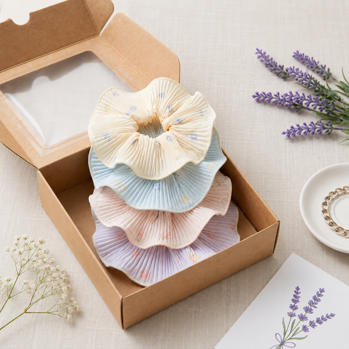 Petal Soft Scrunchie - Set Of 4