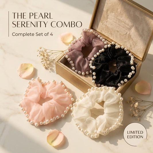 Pearl Serenity Scrunchie - Set Of 4