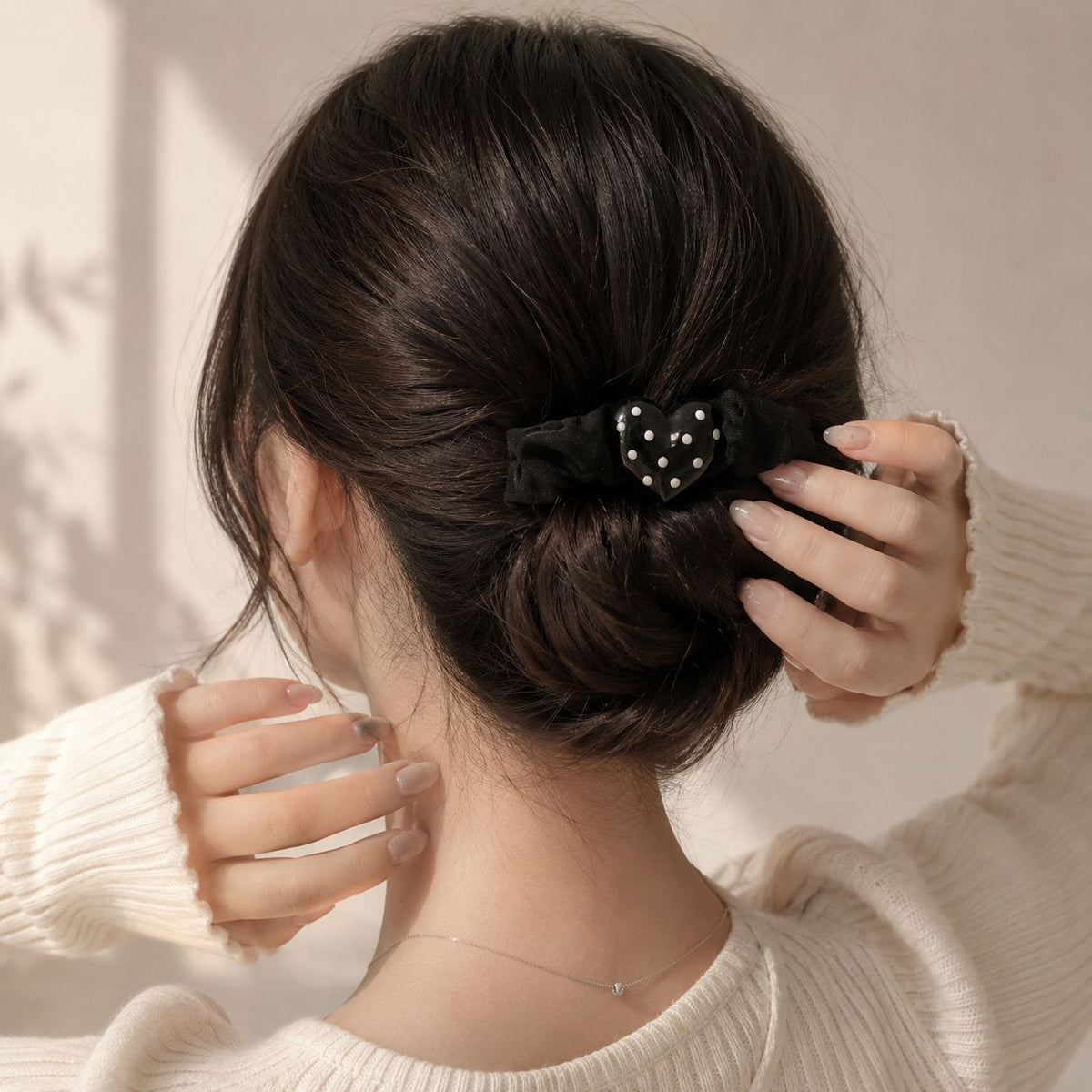 Polka-Dot Heart Hair Tie - Set Of 2