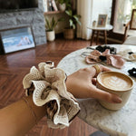 Autumn Mocha Lace Scrunchie
