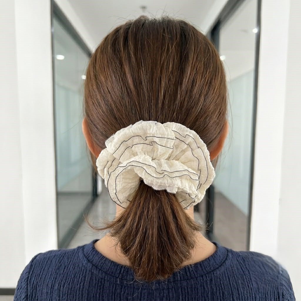 Blush Ruffle Scrunchie - Set Of 4