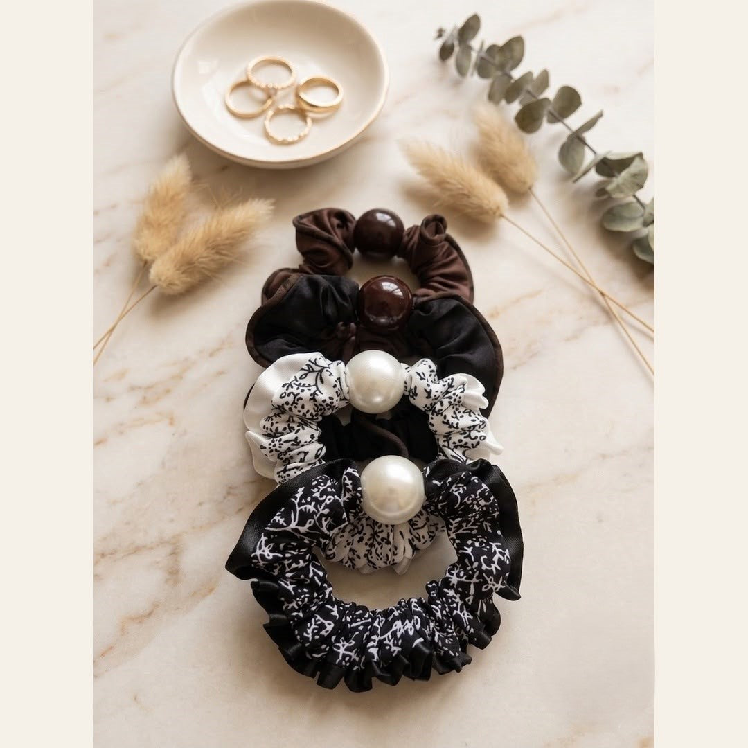 The Pearl Edit Hair Tie - Set Of 4