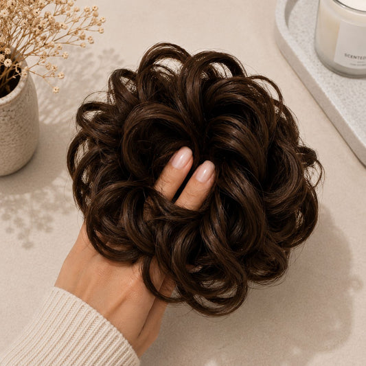Human Hair Messy Scrunchie Brown | 35gms