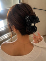 Moonlight Dot Bow Claw Clip