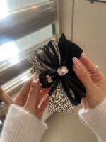 Crystal Night Bow Claw Clip