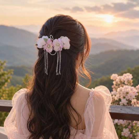 Sunset Bloom Cascade Hair Clip