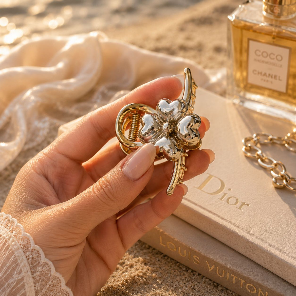 Golden Fortune Hair Claw Clip