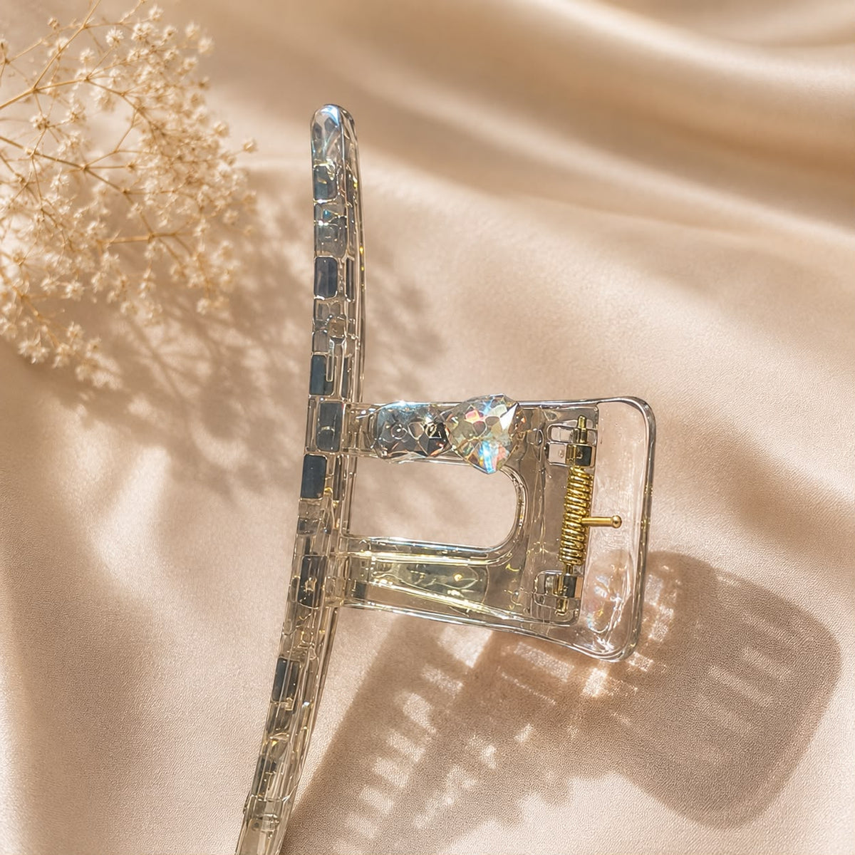 Crystal Luxe Smoky Claw Clip