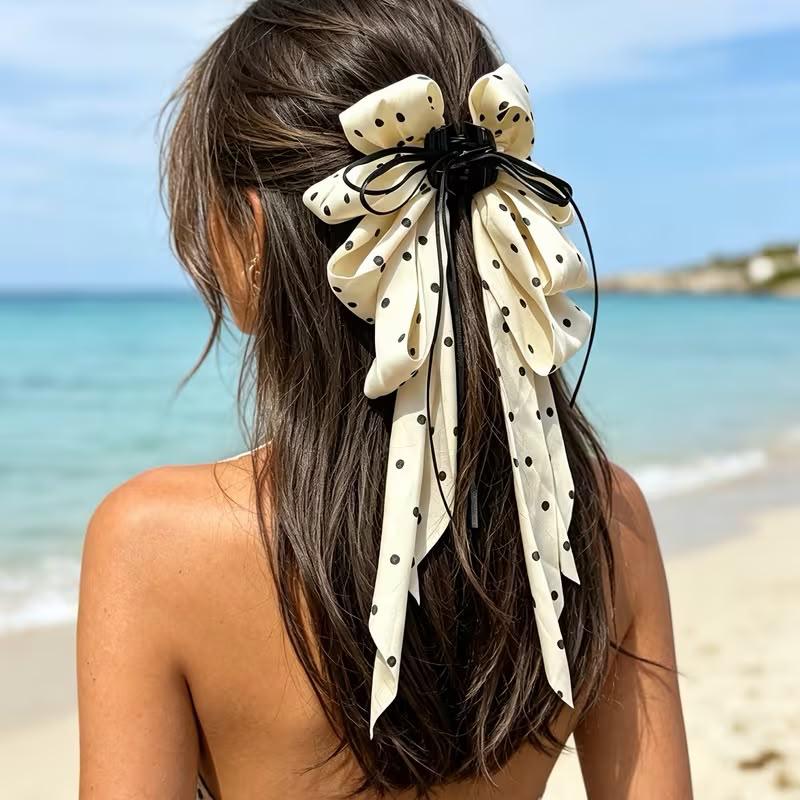 French Polka Dot Bow Claw