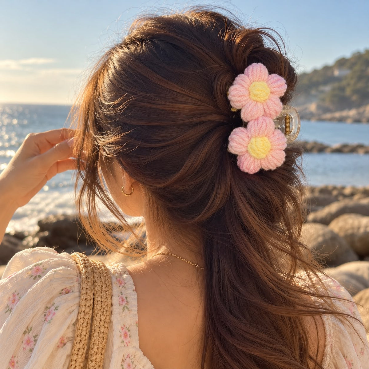 Pastel Bloom Crochet Claw