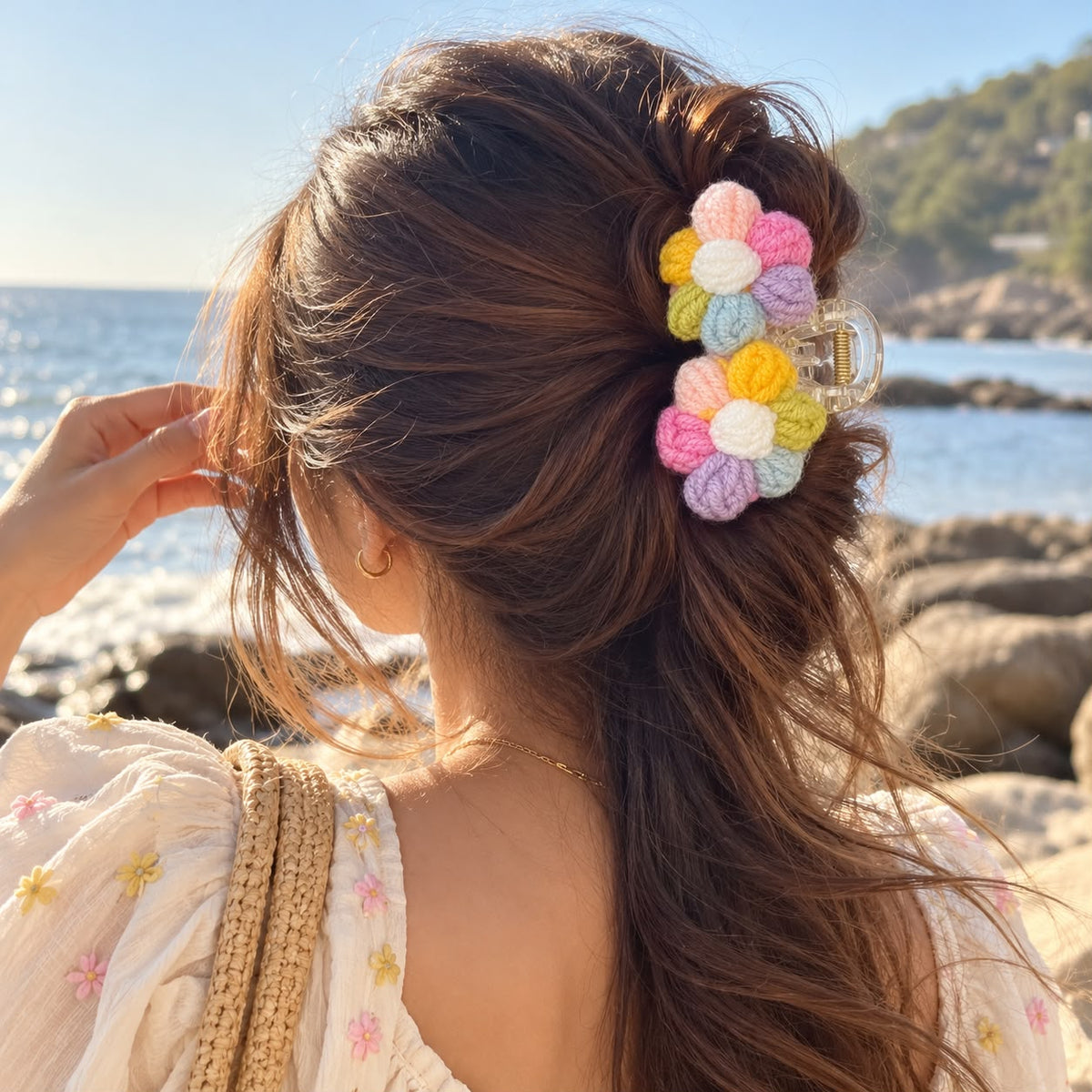 Pastel Pop Crochet Claw Clip