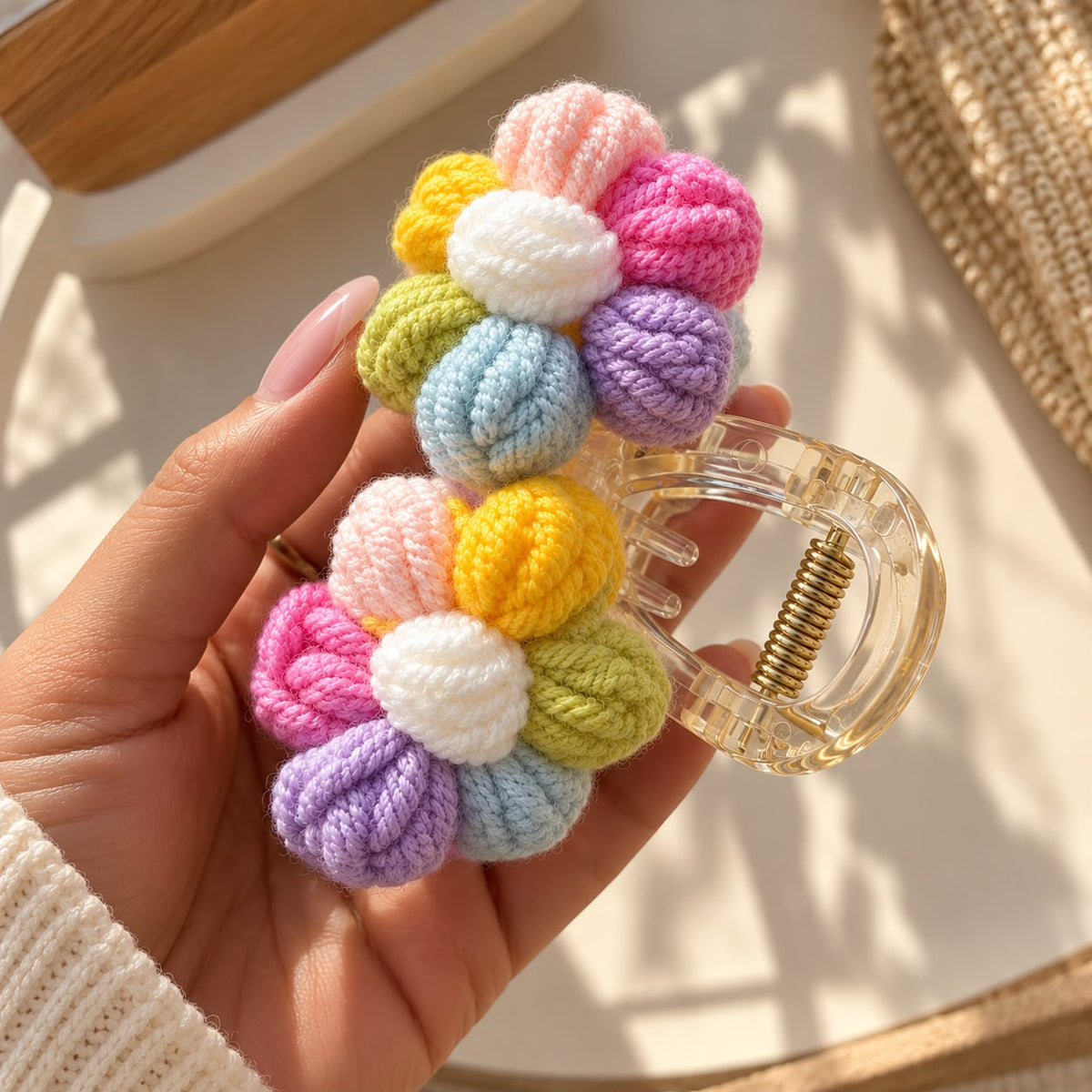 Pastel Pop Crochet Claw Clip
