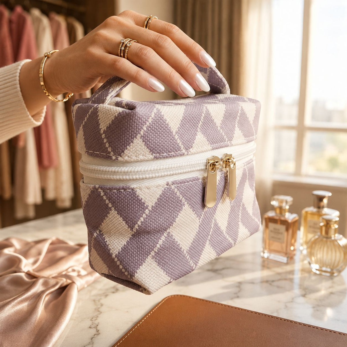The On-The-Go Diamond Pouch | Lavender
