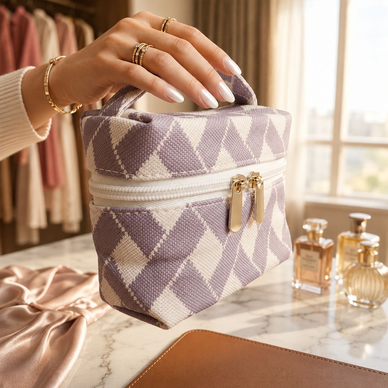 The On-The-Go Diamond Pouch | Lavender