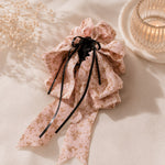 Midnight Floral Bowknot Claw