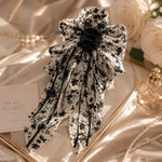 Midnight Floral Bowknot Claw