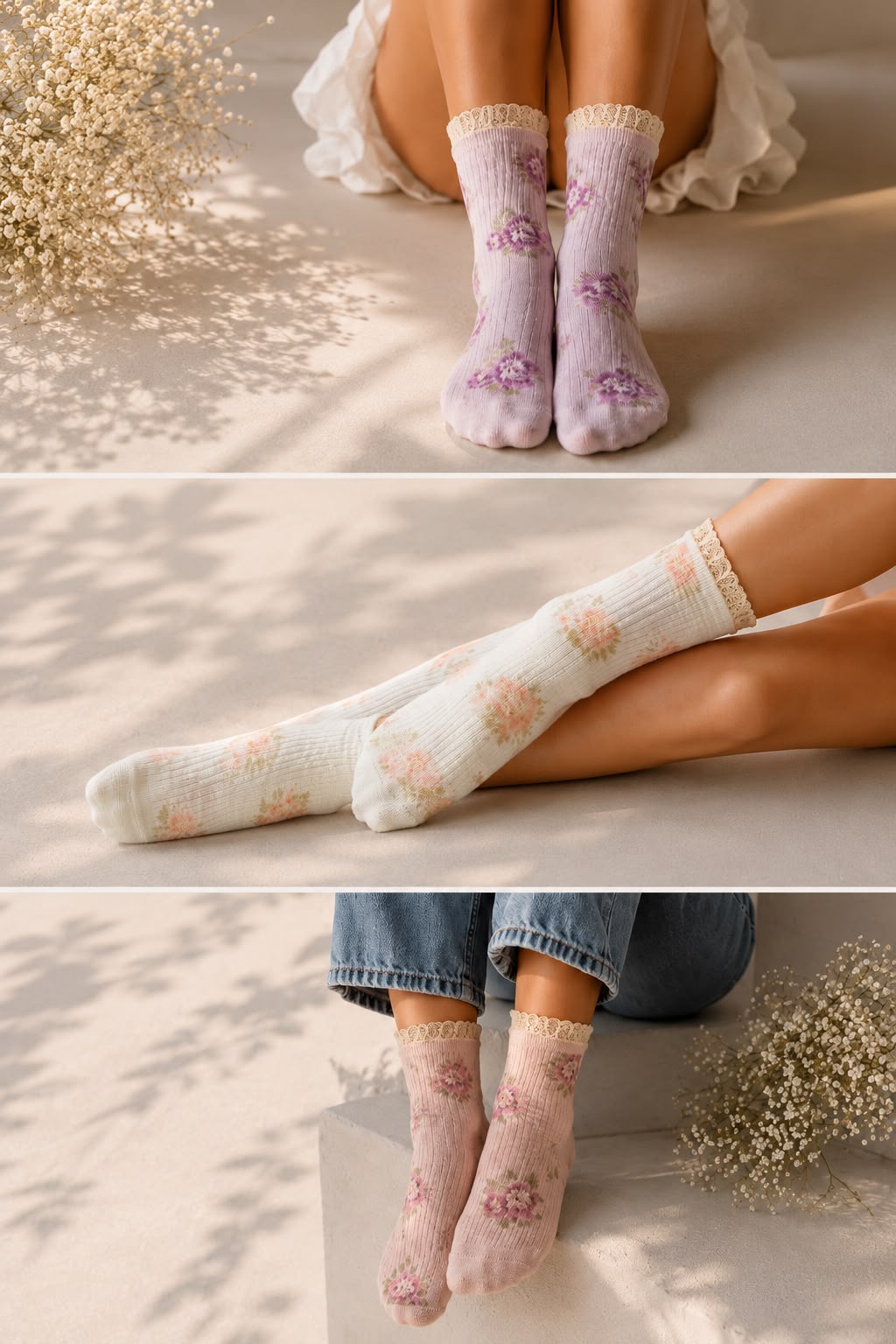 Rose Bloom Socks - Set Of 6