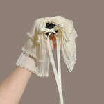Pearl-Embellished Bow Ribbon Bowknot Claw