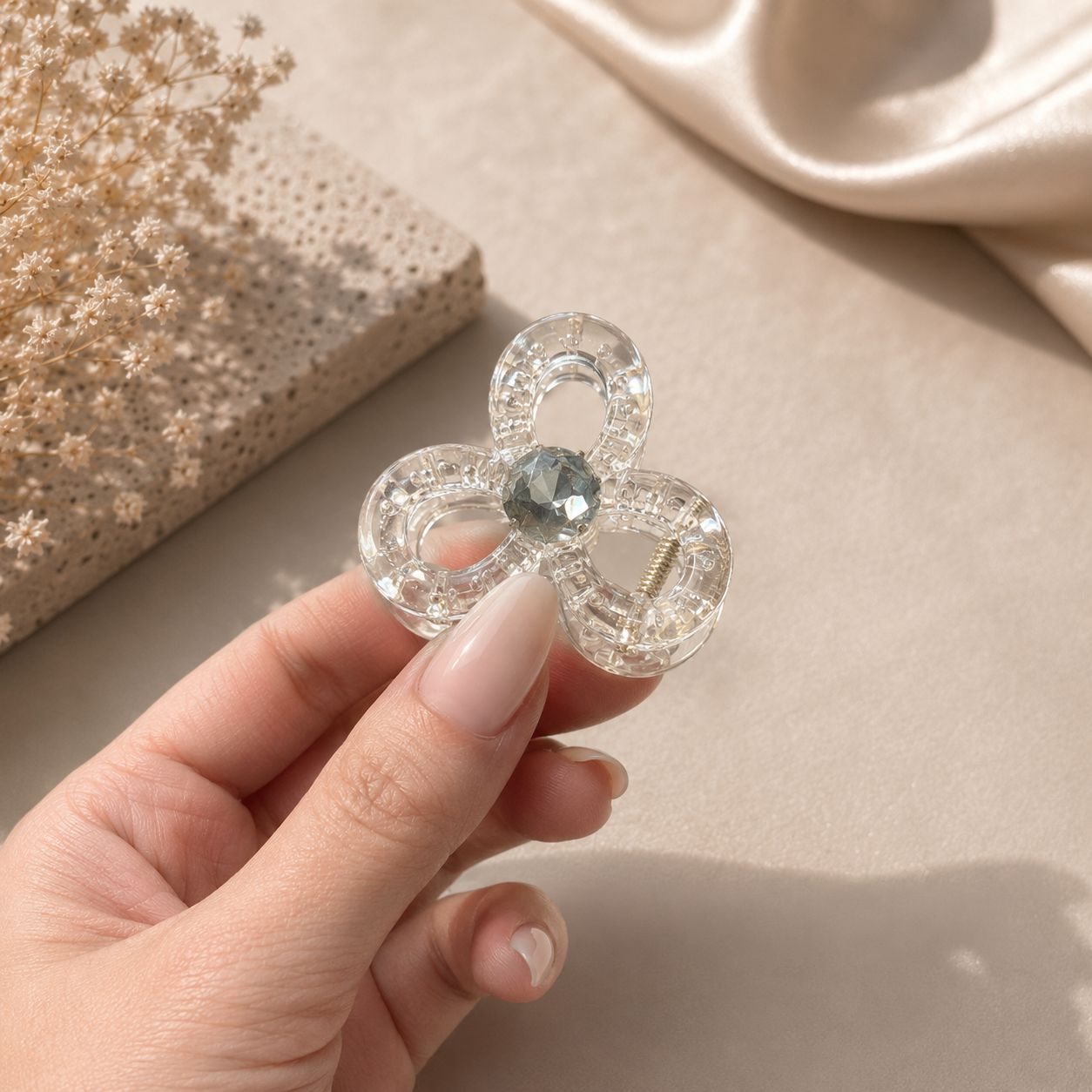 Smoky Bloom Mini Claw Clip