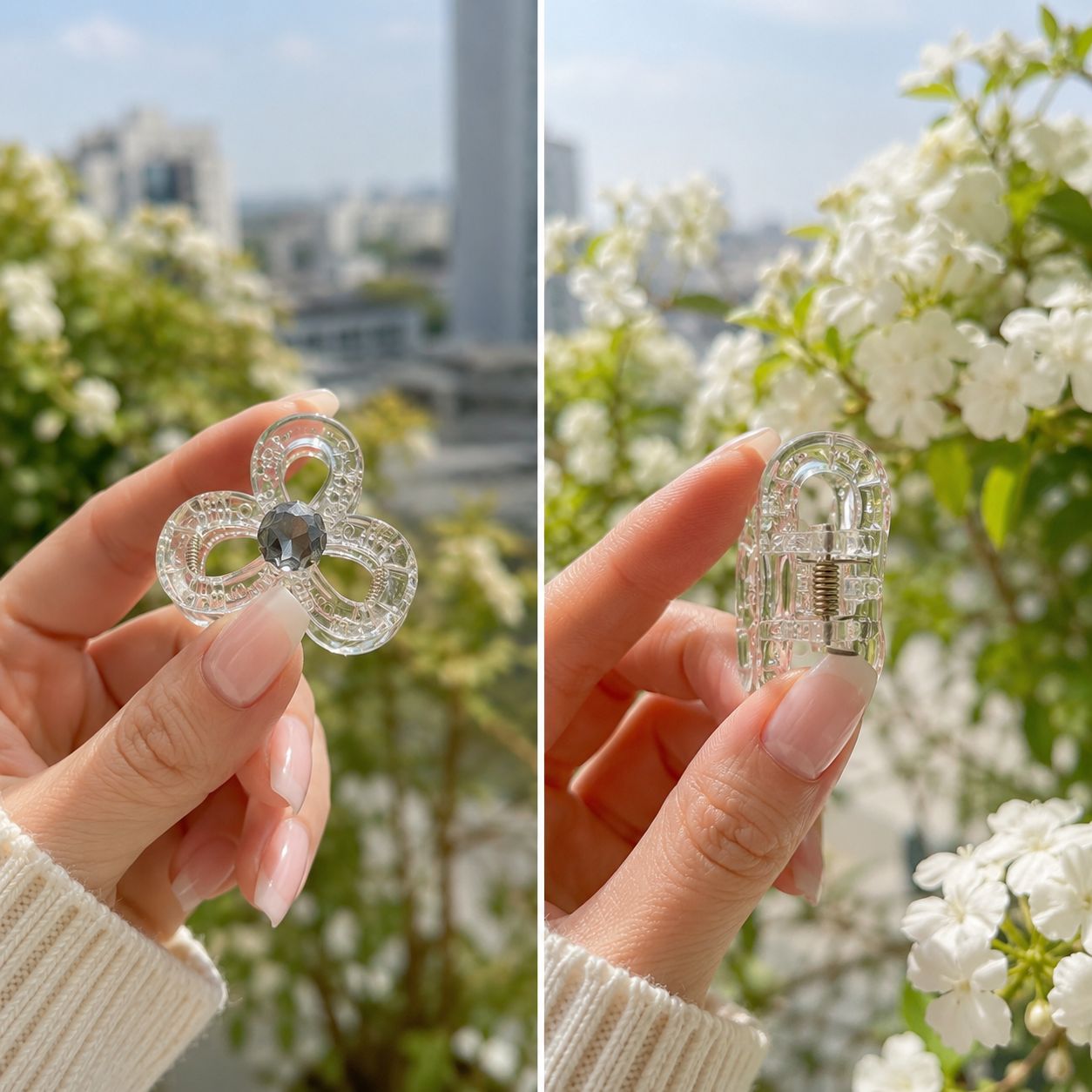 Smoky Bloom Mini Claw Clip