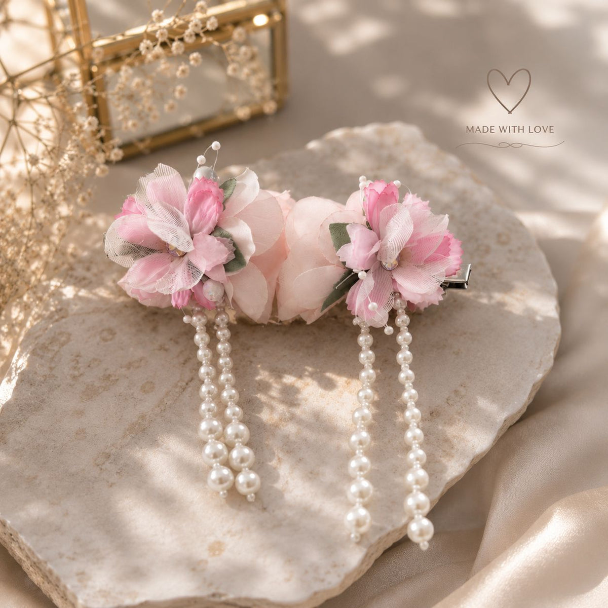 Pearl Blossom Cascade Hair Clip