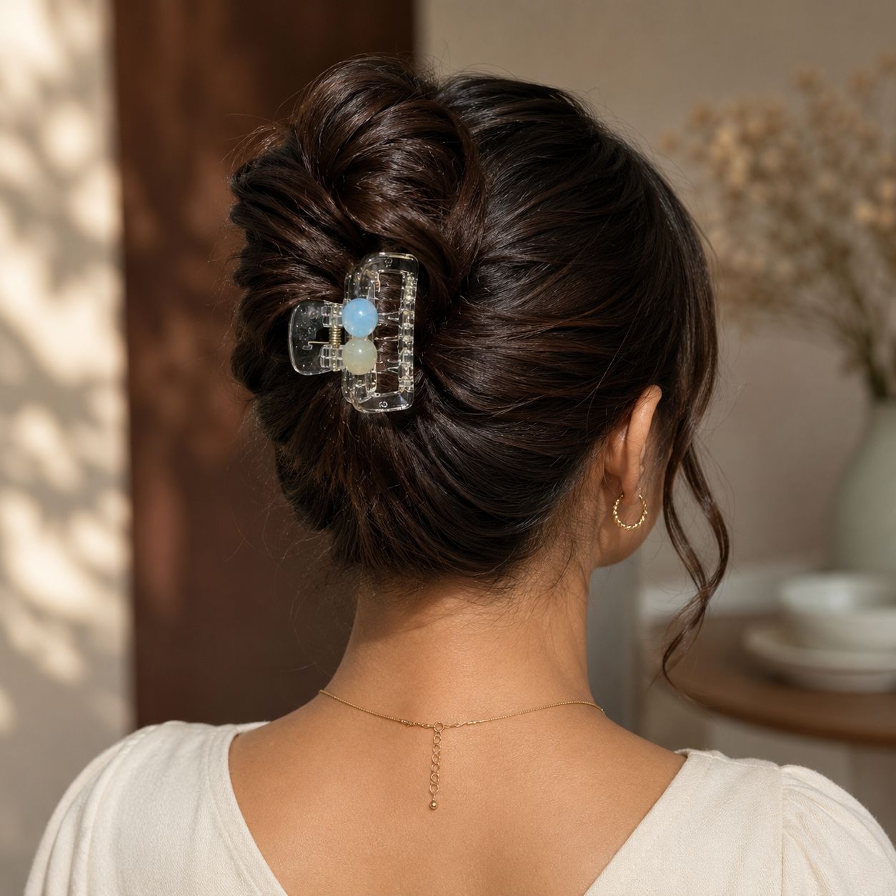 Sky Pearl Mini Claw Clip
